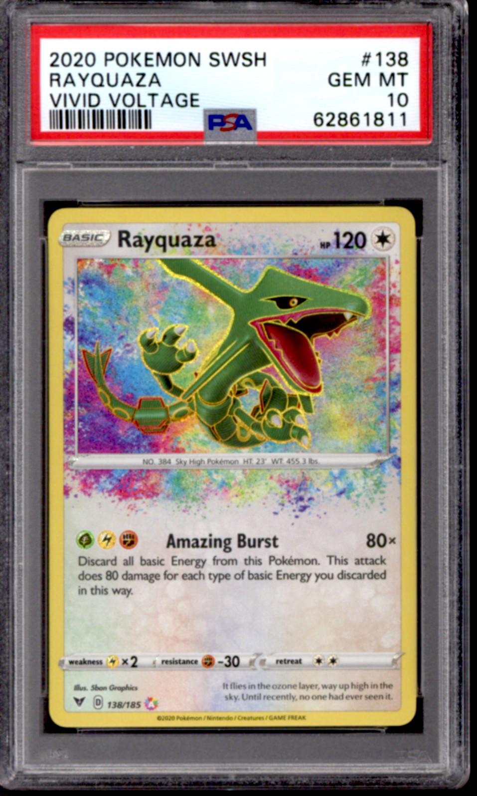 Pokemon Vivid Voltage Amazing Rare Rayquaza 138 185 PSA 10 GEM MINT