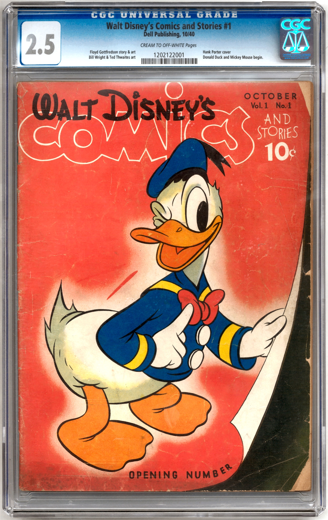 Walt Disney's Comics and Stories 1 CGC 2.5 (COW