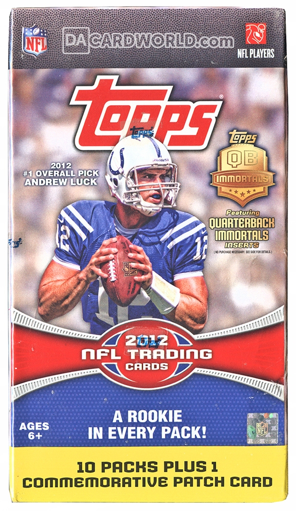 2012 Topps Football Retail 10Pack Box (PLUS One Patch Card!) DA Card