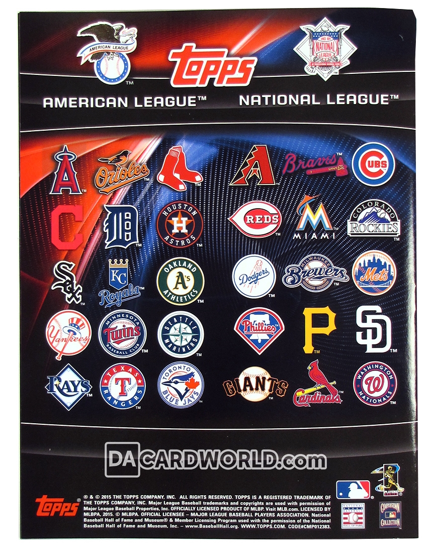 2015 Topps Baseball MLB Sticker Collection Box + Album DA Card World