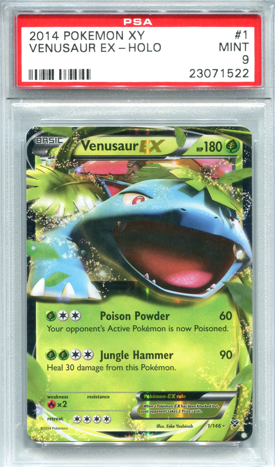 Pokemon X & Y Single Venusaur EX 1/146 PSA 9 *23071522* DA Card World
