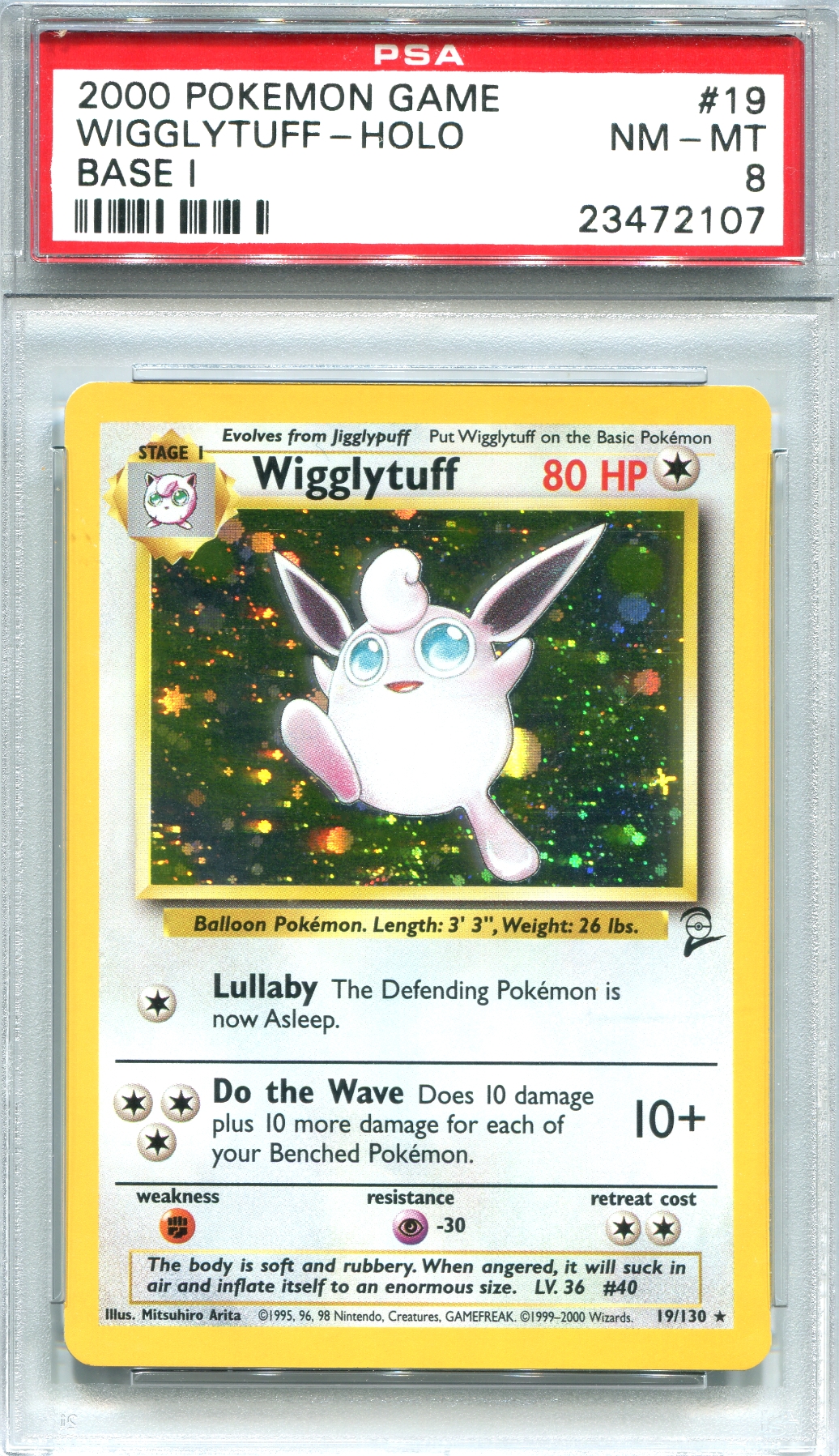 Pokemon Base Set 2 Single Wigglytuff - Psa 8 *23472107* 