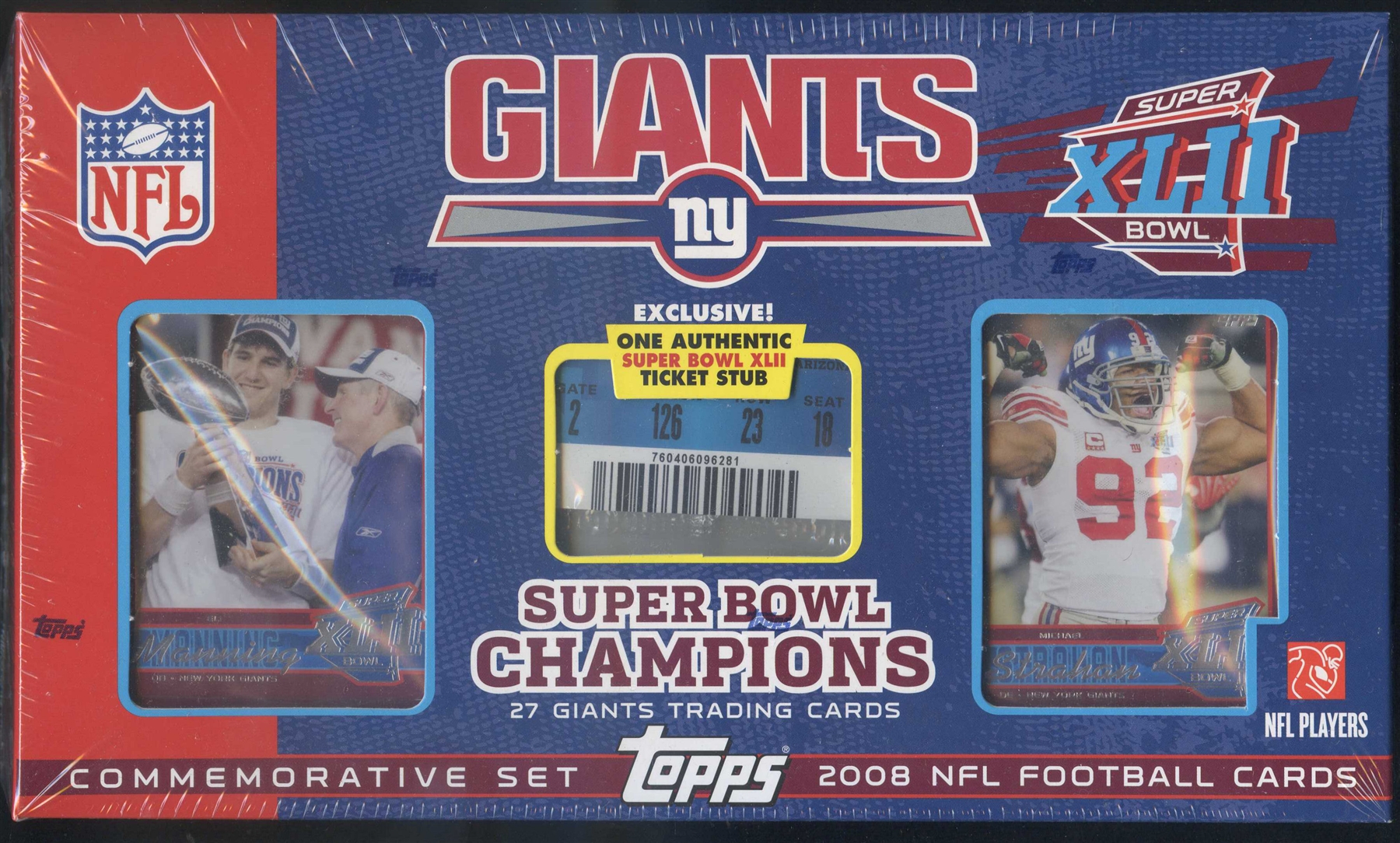 2008 Topps Football New York Giants Super Bowl XLII Champions Set | DA ...