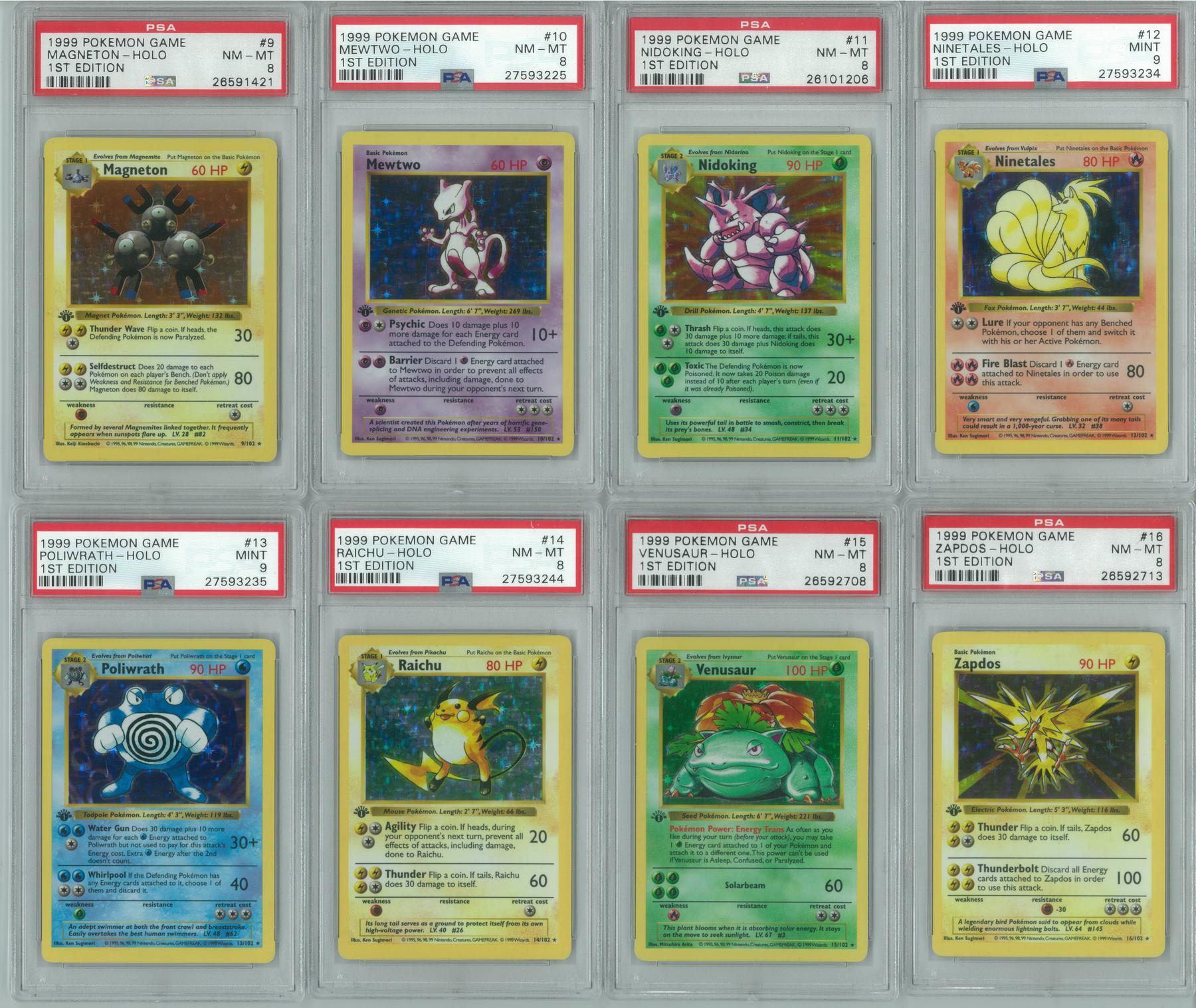 Pokemon Base Set St Edition Shadowless Complete Set Psa Graded