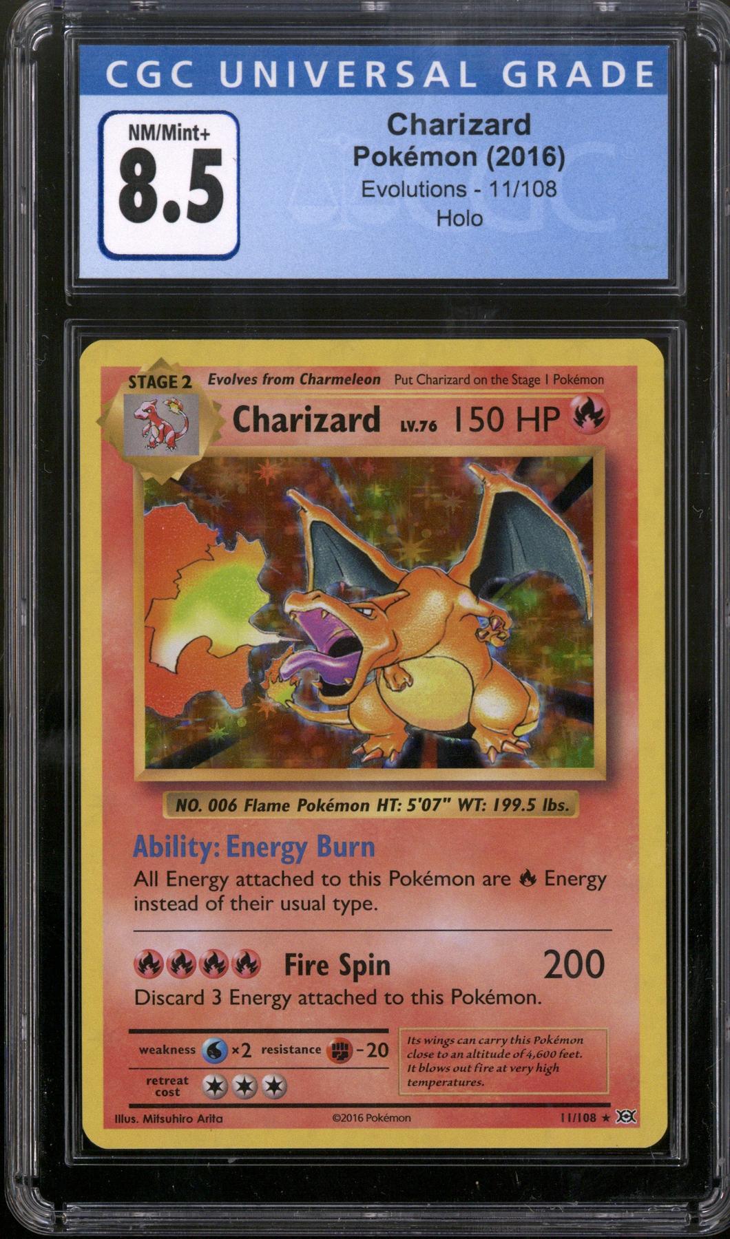 Pokemon Xy Evolutions Charizard Holo Bleed Cgc No Subs