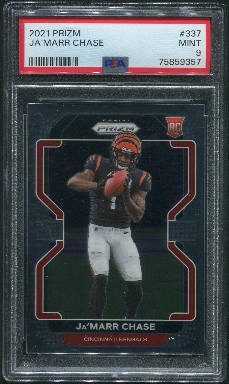 2021 Prizm Football 337 Ja Marr Chase Rookie PSA 9 MINT DA Card World