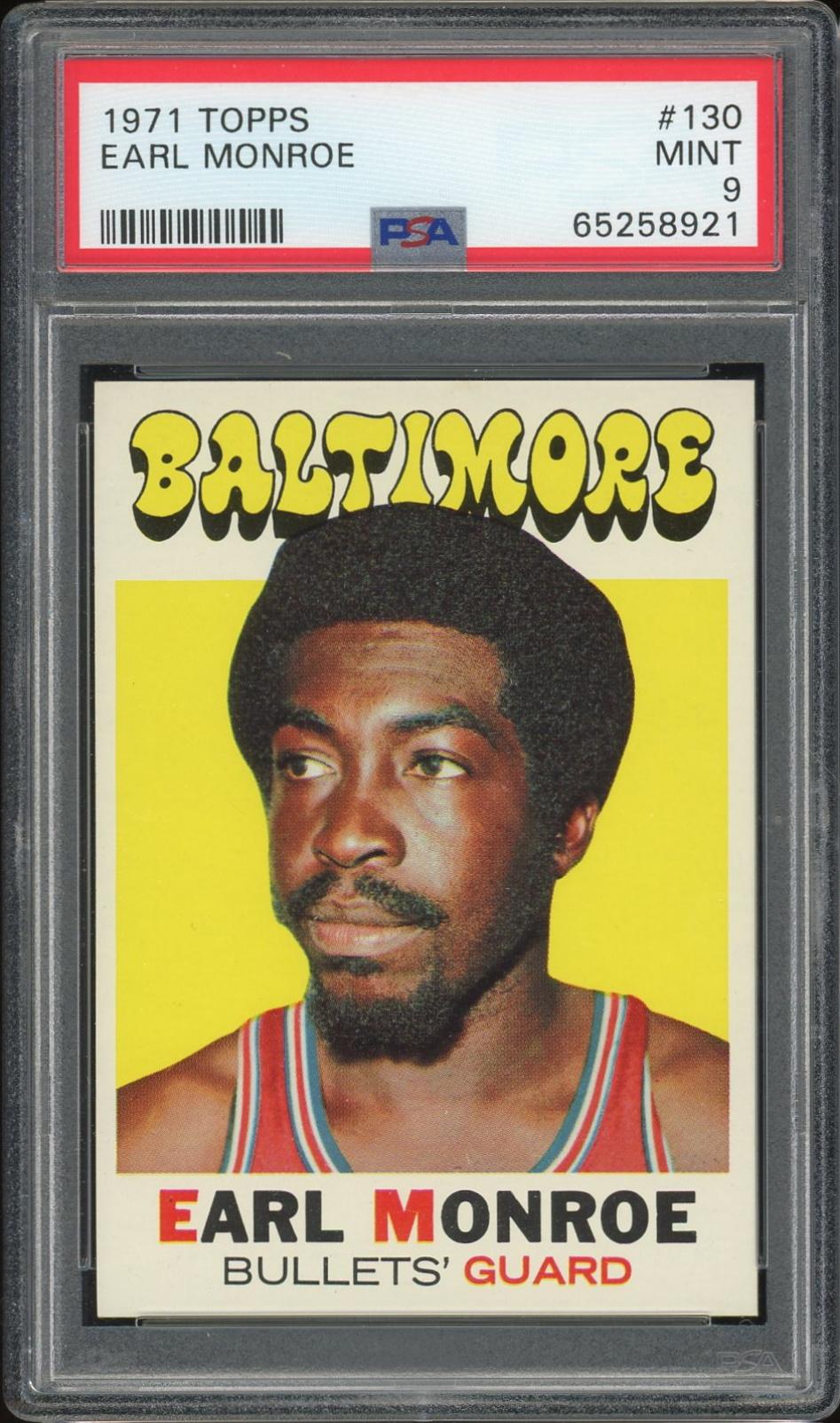 1971 72 Topps 130 Earl Monroe PSA 9 8921 Reed Buy DA Card World