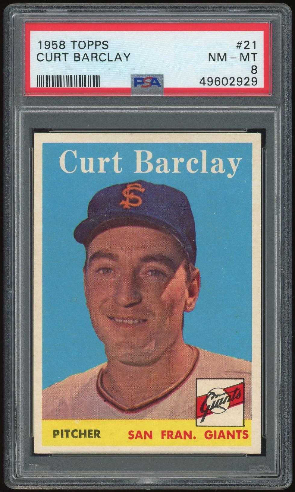 Topps Curt Barclay Psa Reed Buy Da Card World