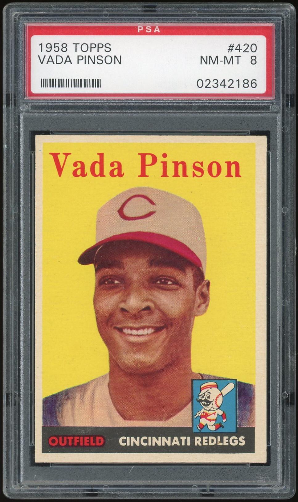 1958 Topps 420 Vada Pinson RC PSA 8 2186 Reed Buy DA Card World