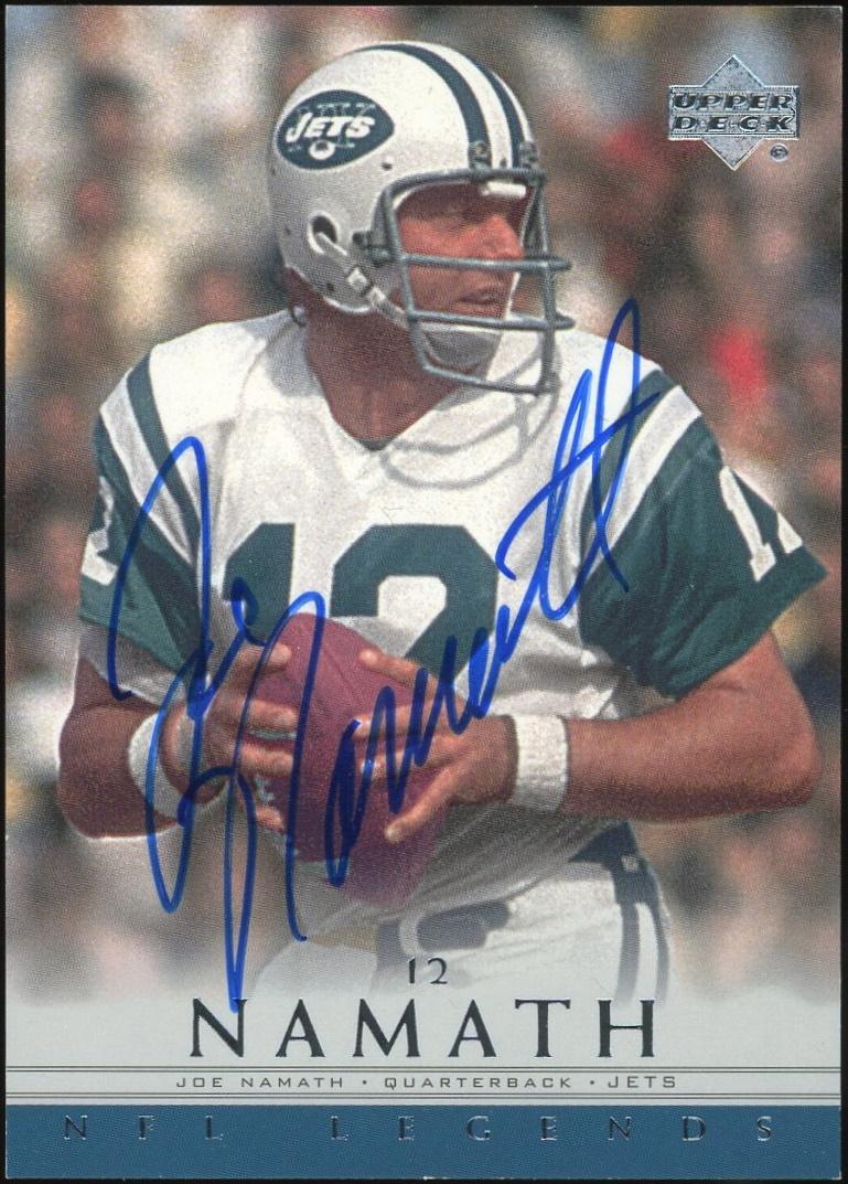 2000 Upper Deck Legends Autographs JN Joe Namath Reed Buy DA Card