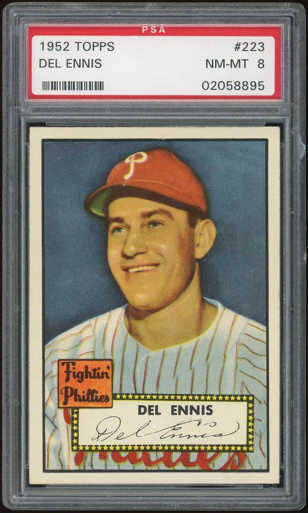 1952 Topps 223 Del Ennis PSA 8 8895 Reed Buy DA Card World