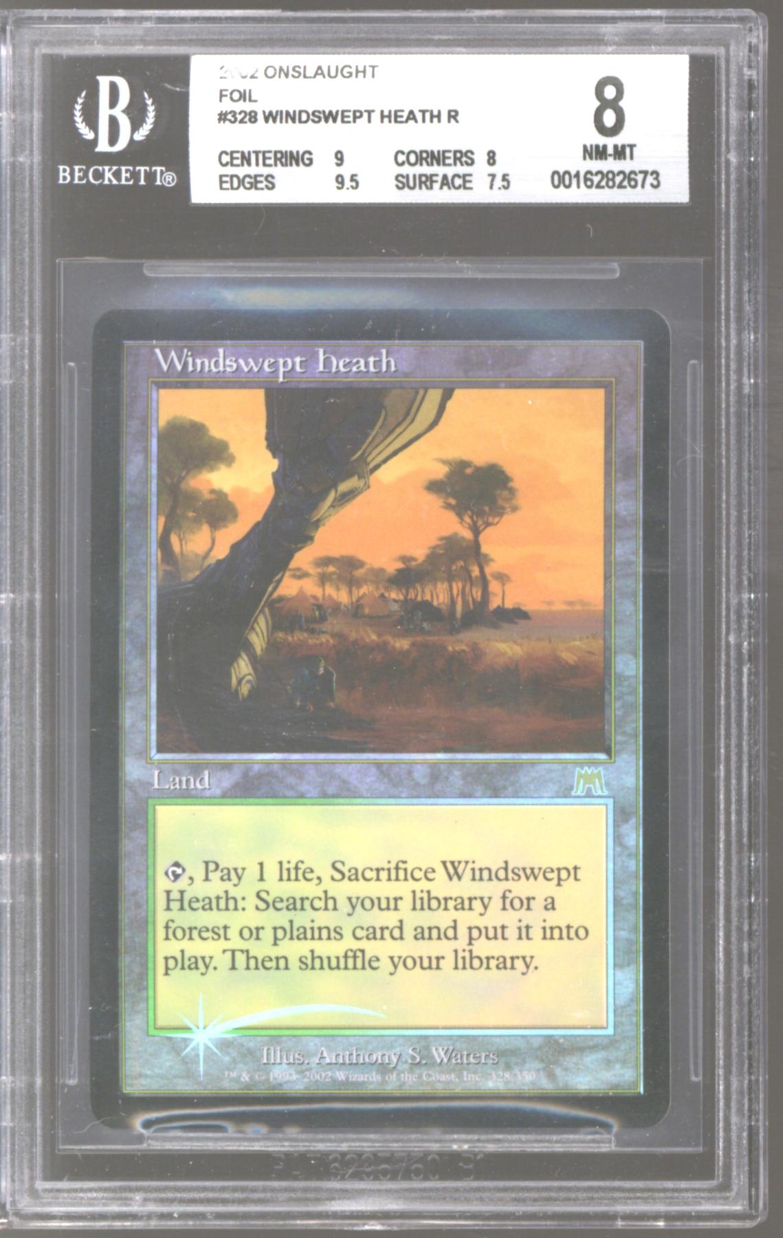 Magic The Gathering Onslaught FOIL Windswept Heath BGS 8 9 8 9 5 7