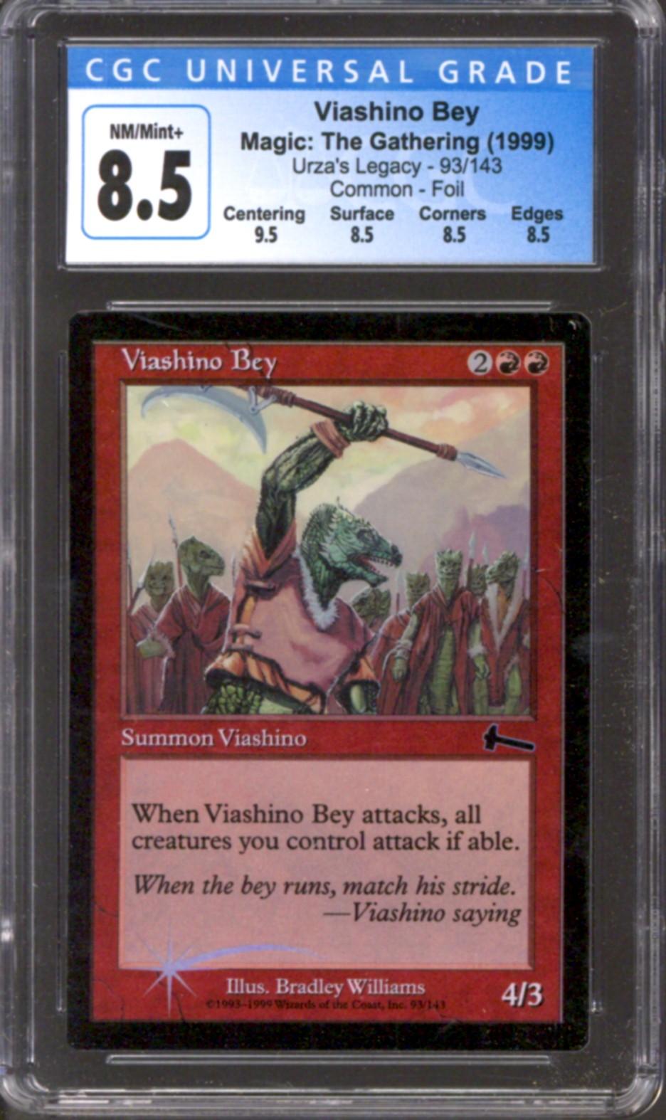 Magic The Gathering Urza S Legacy FOIL Viashino Bey 93 143 CGC 8 5 NEAR