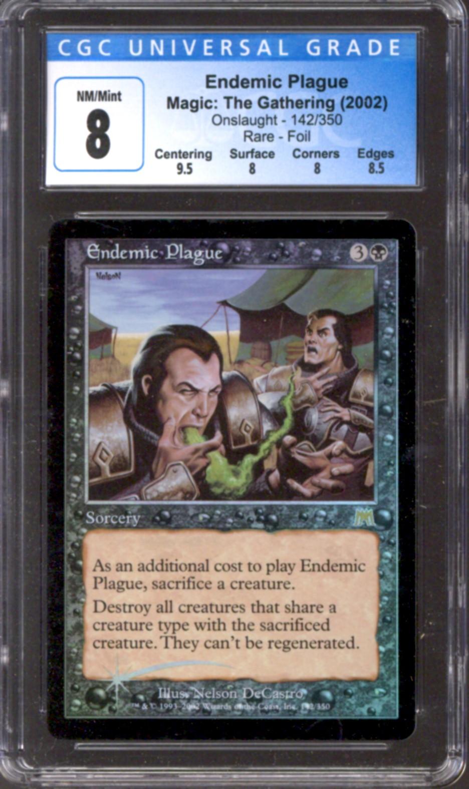 Magic The Gathering Onslaught FOIL Endemic Plague 142 350 CGC 8 NEAR