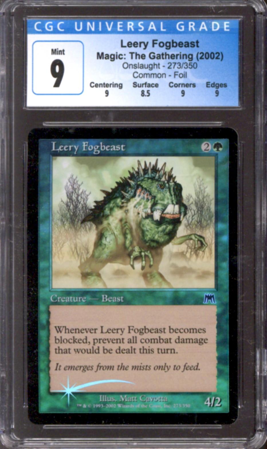 Magic The Gathering Onslaught FOIL Leery Fogbeast 273 350 CGC 9 NEAR