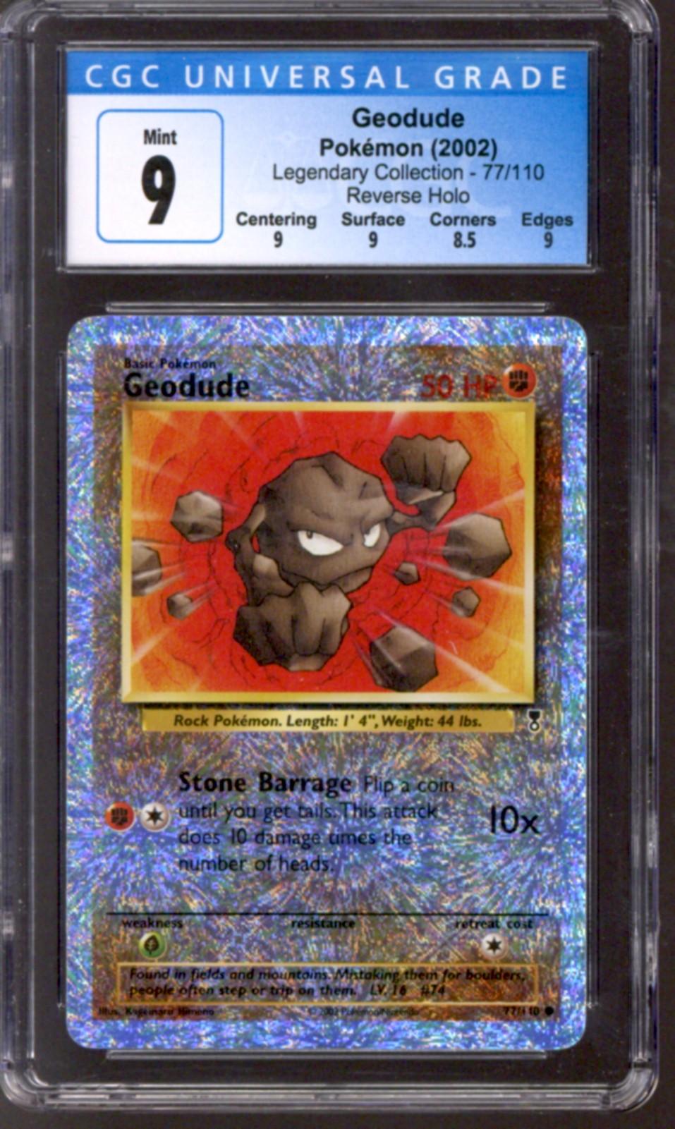 Pokemon Legendary Collection Reverse Holo Foil Geodude Cgc