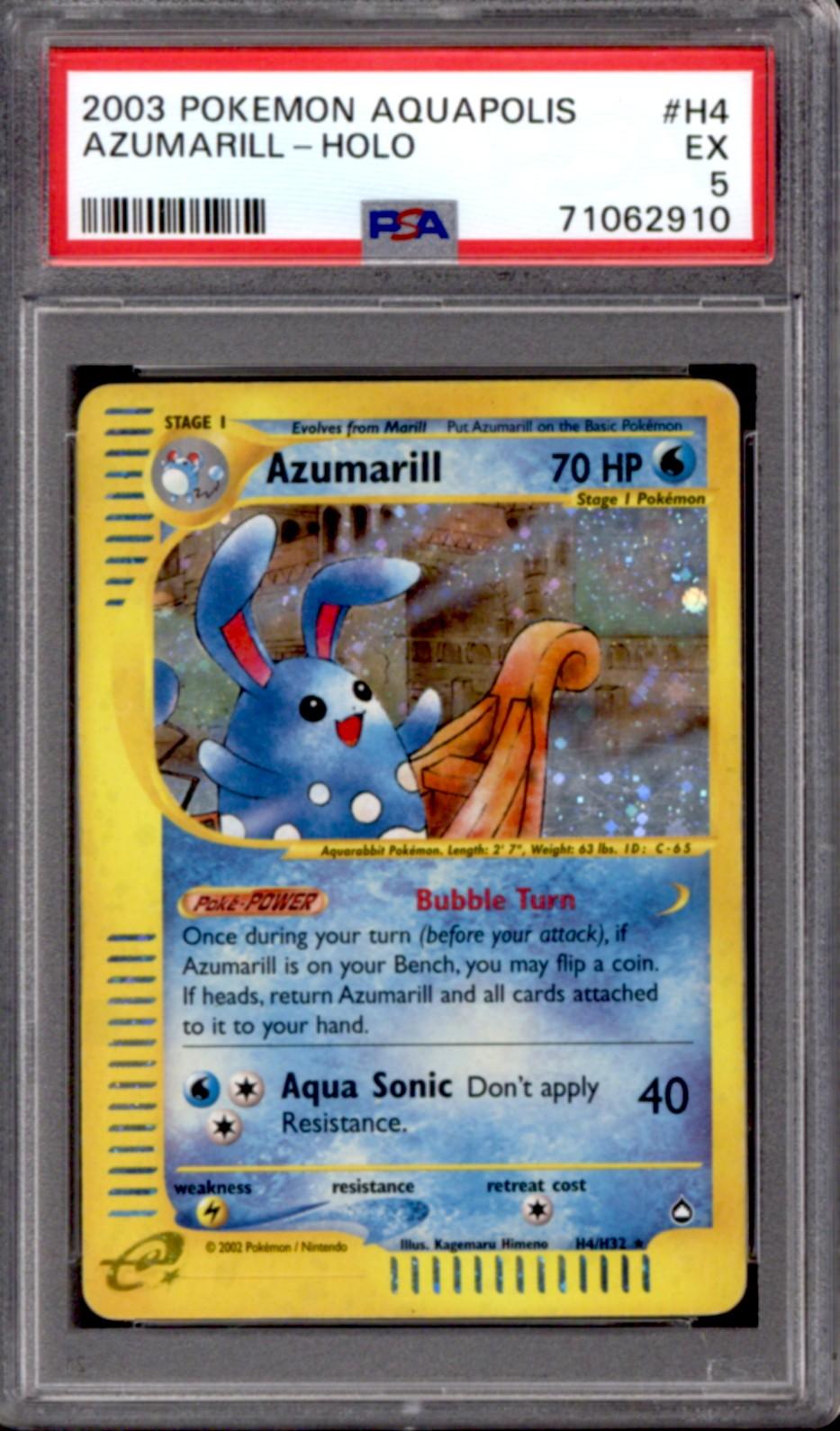 Pokemon Aquapolis Azumarill H H Psa Da Card World