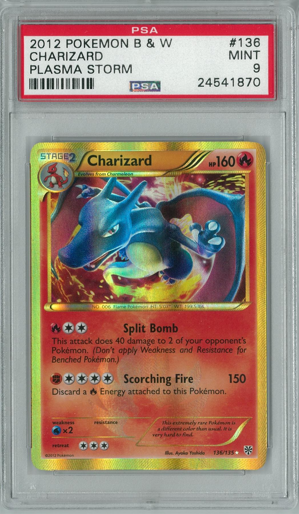 Pokemon Black & White Plasma Storm Charizard 136/135 Holo Ultra Rare ...