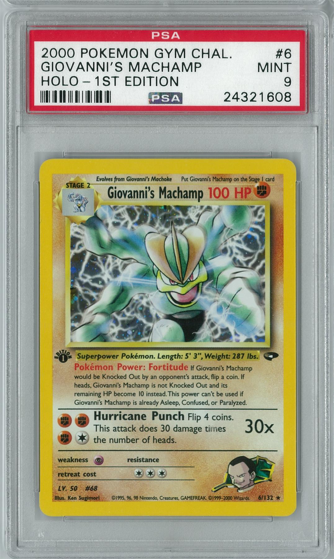Pokemon Gym Challenge 1st edition Giovanni's Machamp 6/132 Holo Rare