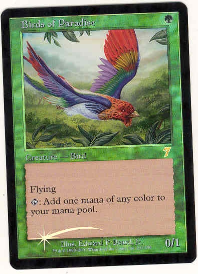 Magic the Gathering 7th Edition Single Birds of Paradise Foil - SLIGHT