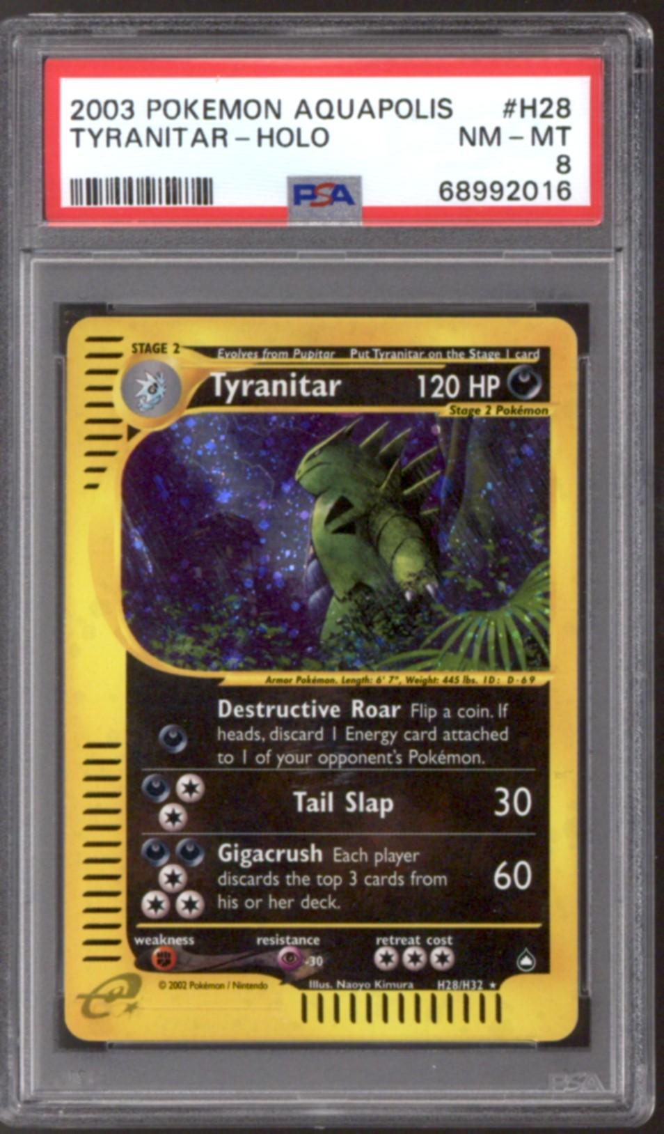 Pokemon Aquapolis Tyranitar H28 H32 PSA 8 DA Card World