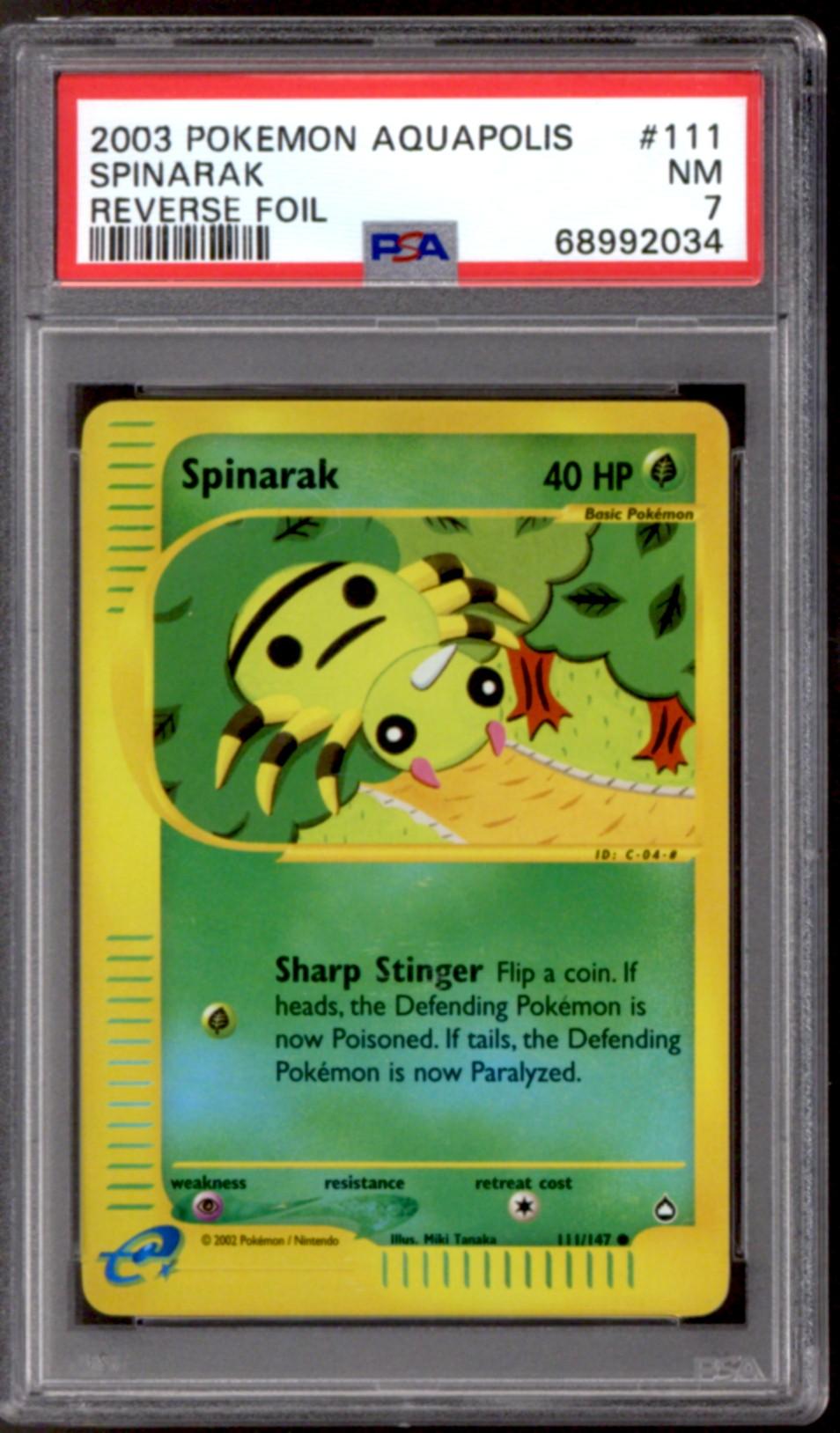 Pokemon Aquapolis Reverse Foil Spinarak 111 147 PSA 7 DA Card World