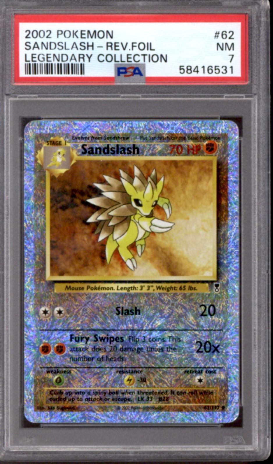 Pokemon Legendary Collection Reverse Holo Foil Sandslash 62 110 PSA 7