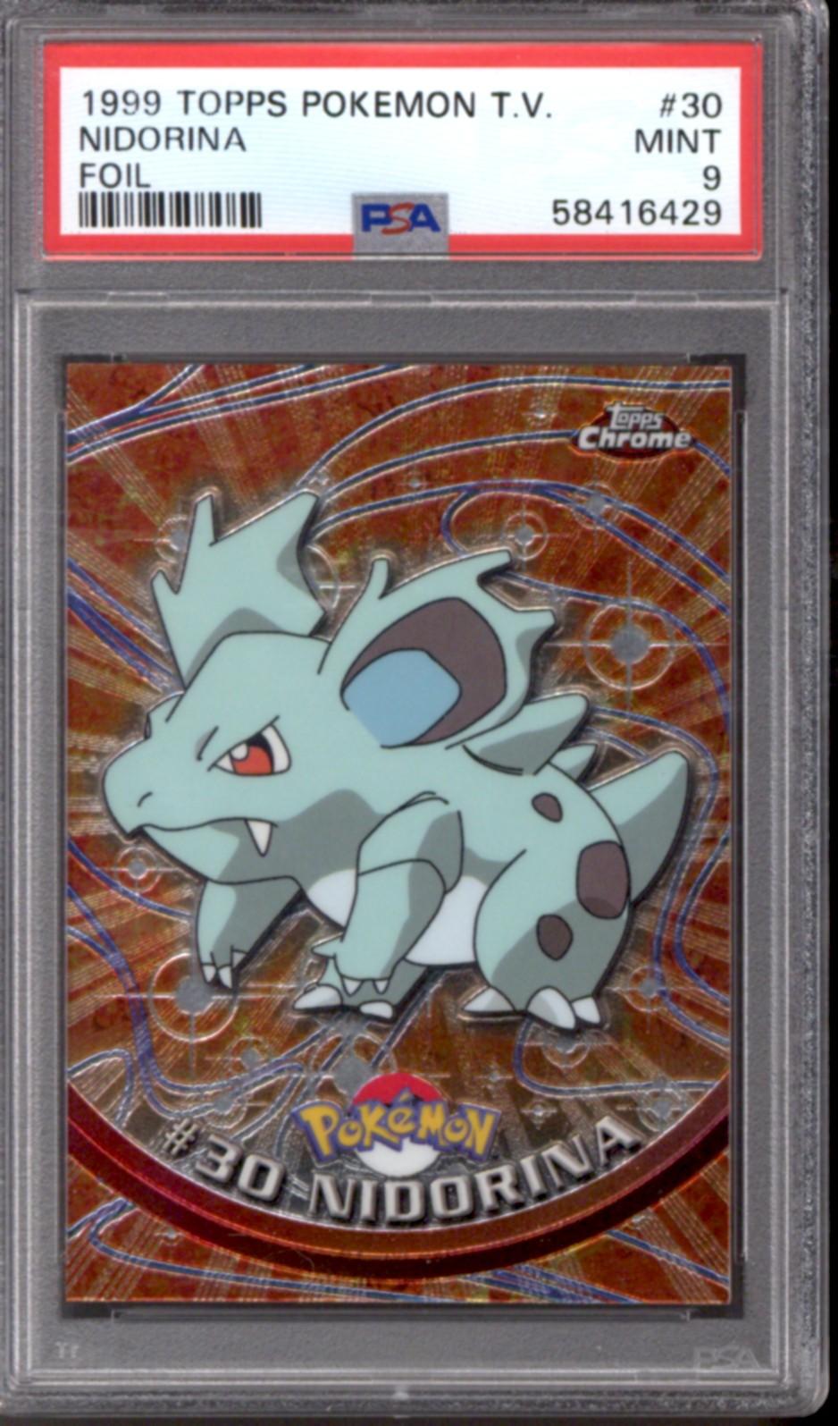 Pokemon Topps TV Series 1 Foil 4th Printing Nidorina 30 76 PSA 9 DA