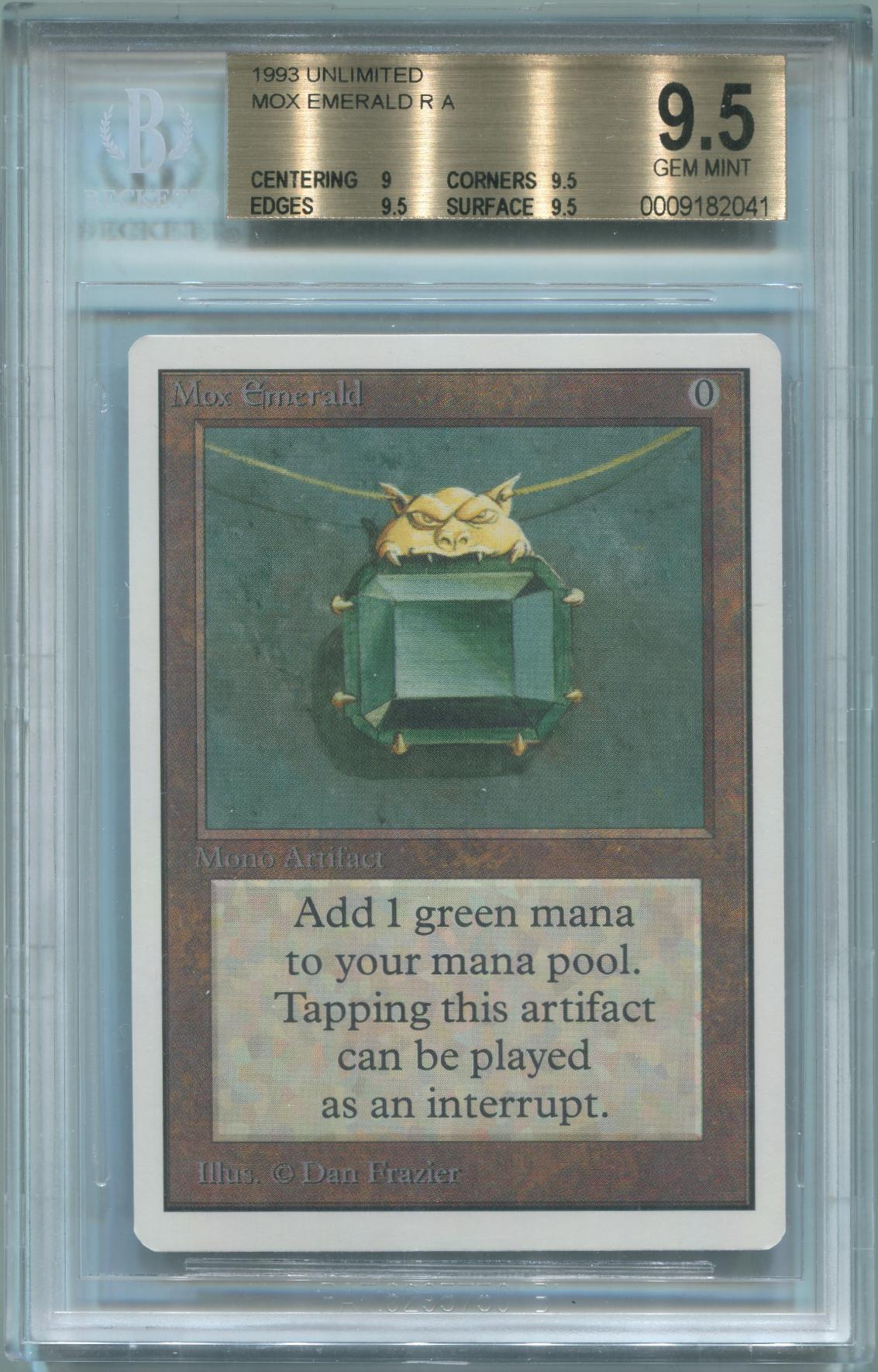 Magic the Gathering Unlimited Single Mox Emerald BGS 9.5 (9, 9.5, 9.5