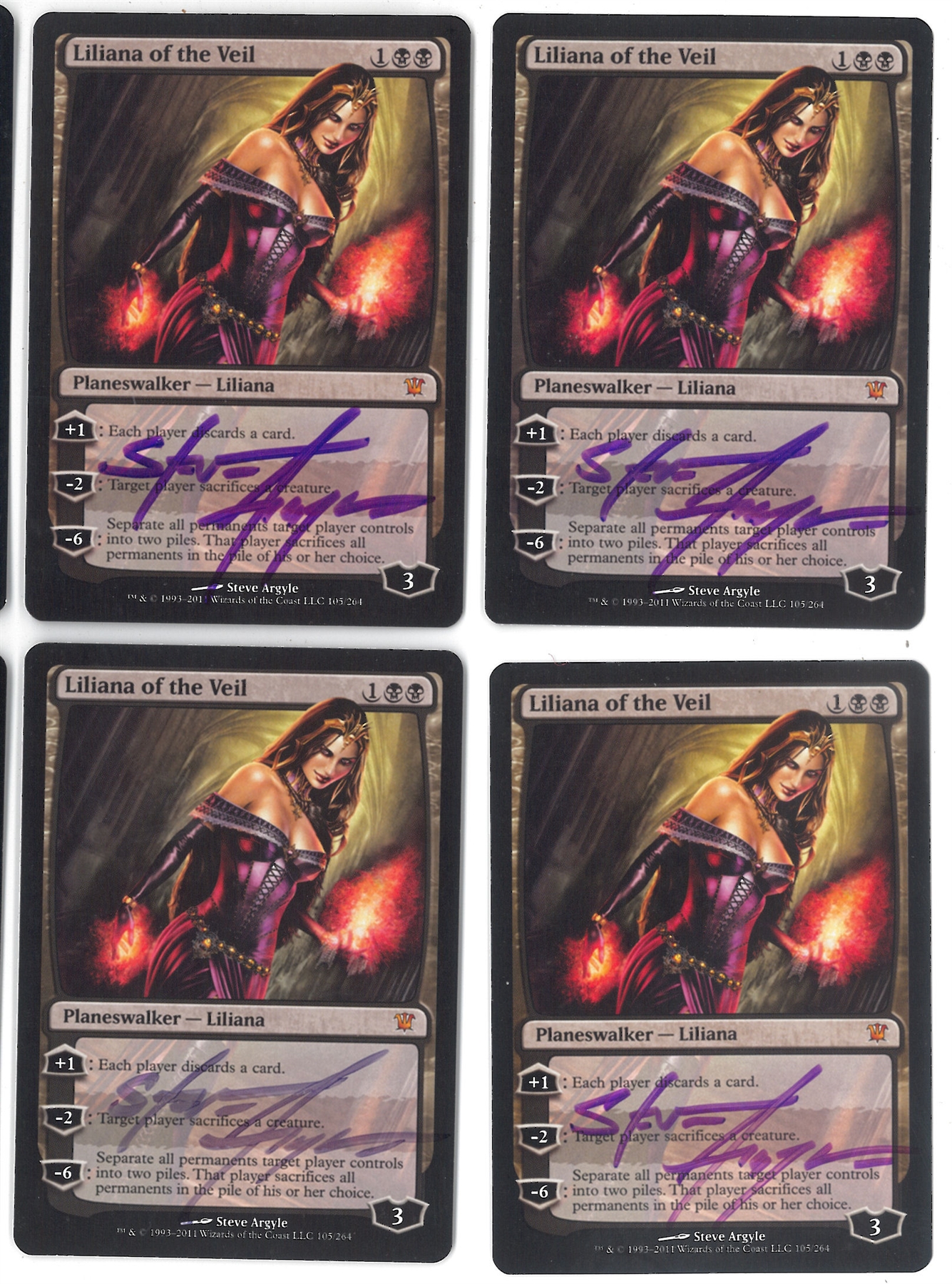 Magic the Gathering Innistrad Single PLAYSET Liliana of the Veil