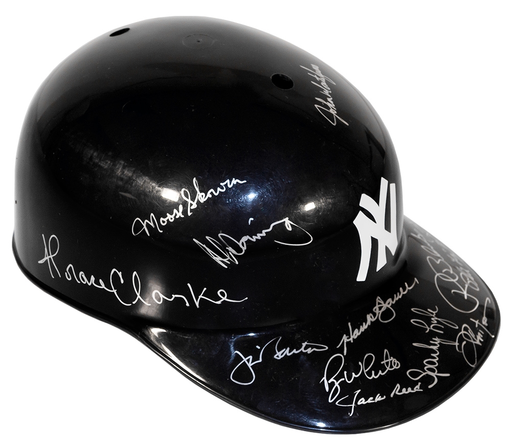 New York Yankees Autographed MultiSigned Hard Hat Helmet DA Card World