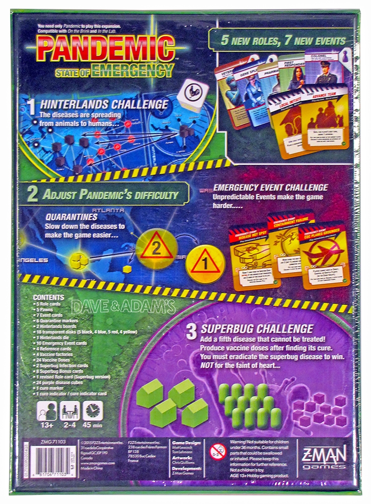 Pandemic State of Emergency Board Game (ZMan Games) DA Card World
