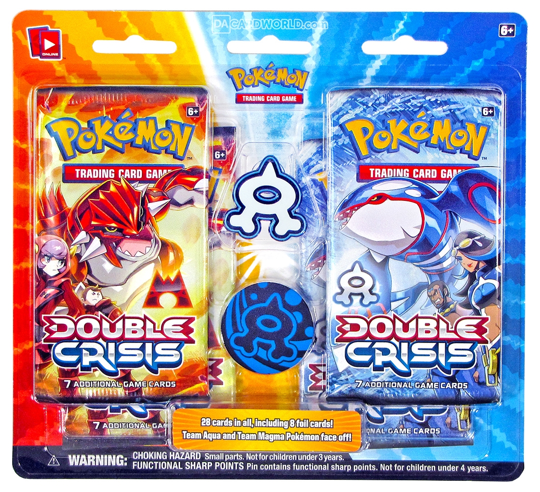 Pokemon Double Crisis Pin Pack 4 Booster Packs 1 Pin Team Magma Aqua