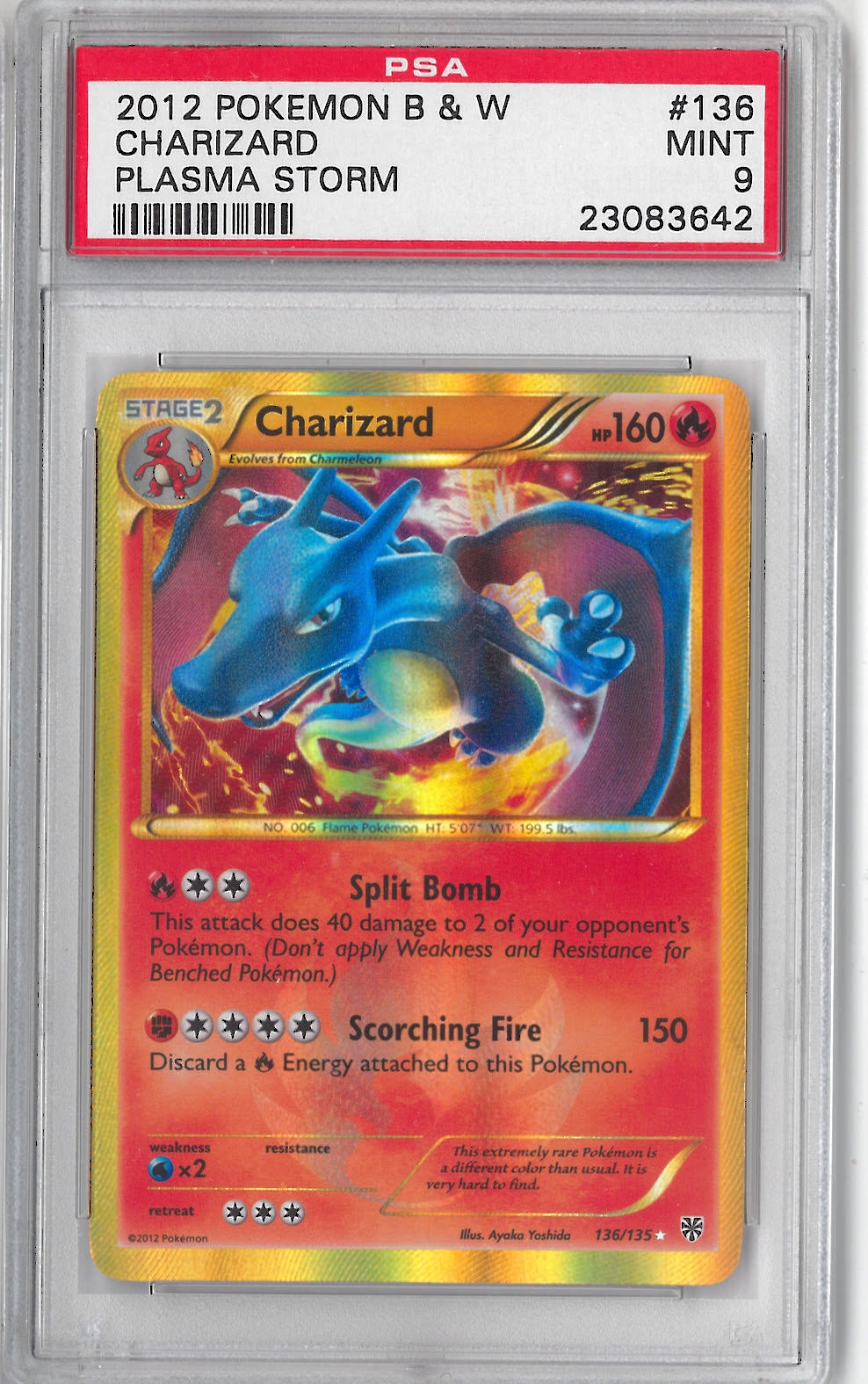 Pokemon Plasma Storm Single Charizard 136/135 PSA 9 *23083642* | DA