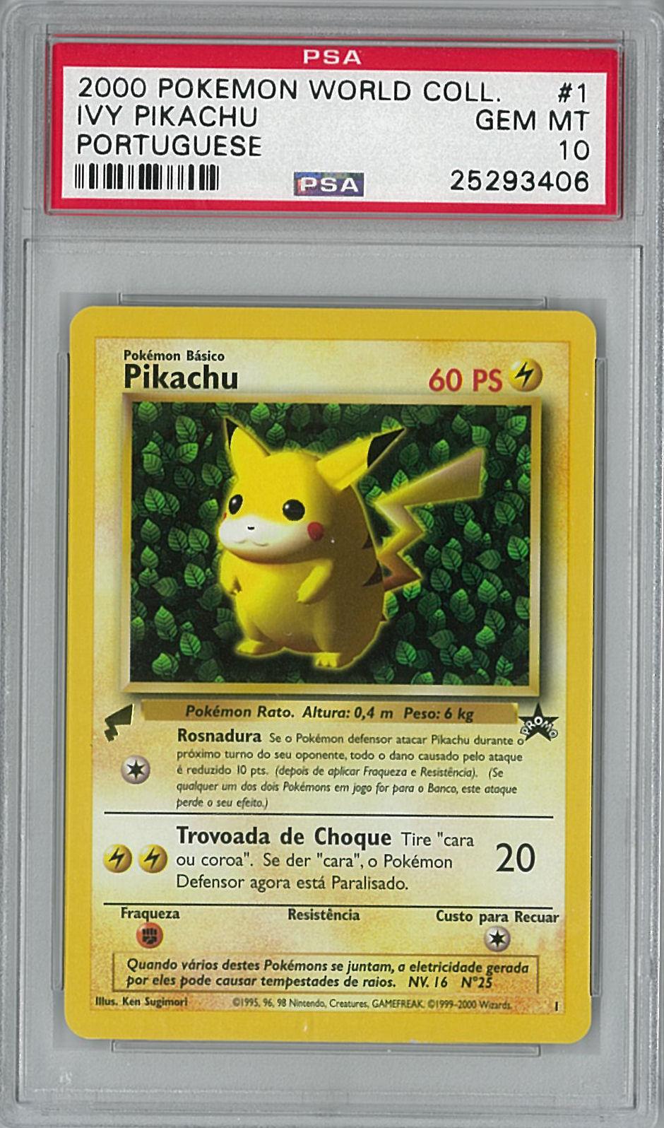 Pokemon Promo PORTUGESE Single Ivy Pikachu - PSA 10 GEM MINT