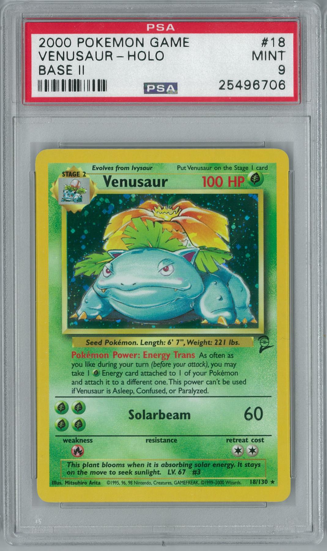 Pokemon Base Set 2 Venusaur 18/130 Holo Rare PSA 9 DA Card World