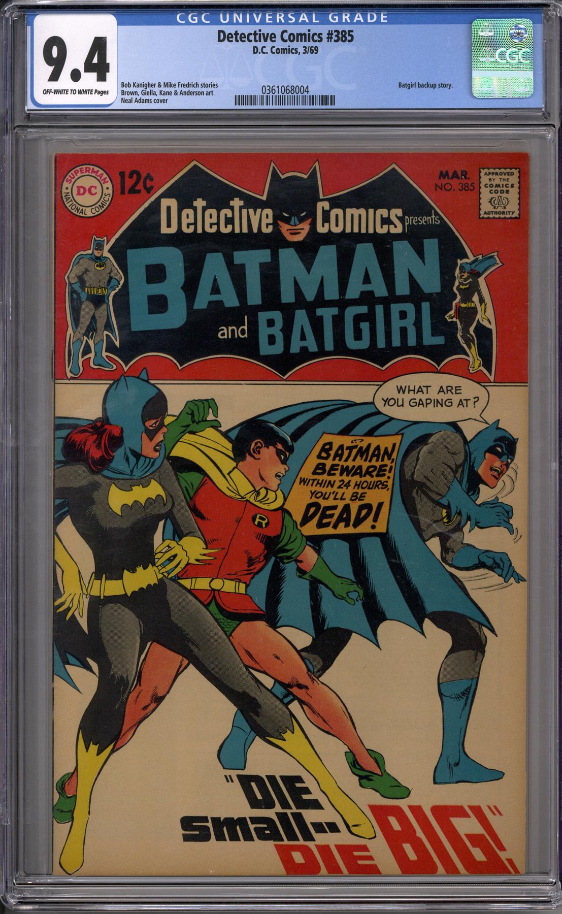 Detective Comics 385 Cgc 9 4 Ow W Da Card World