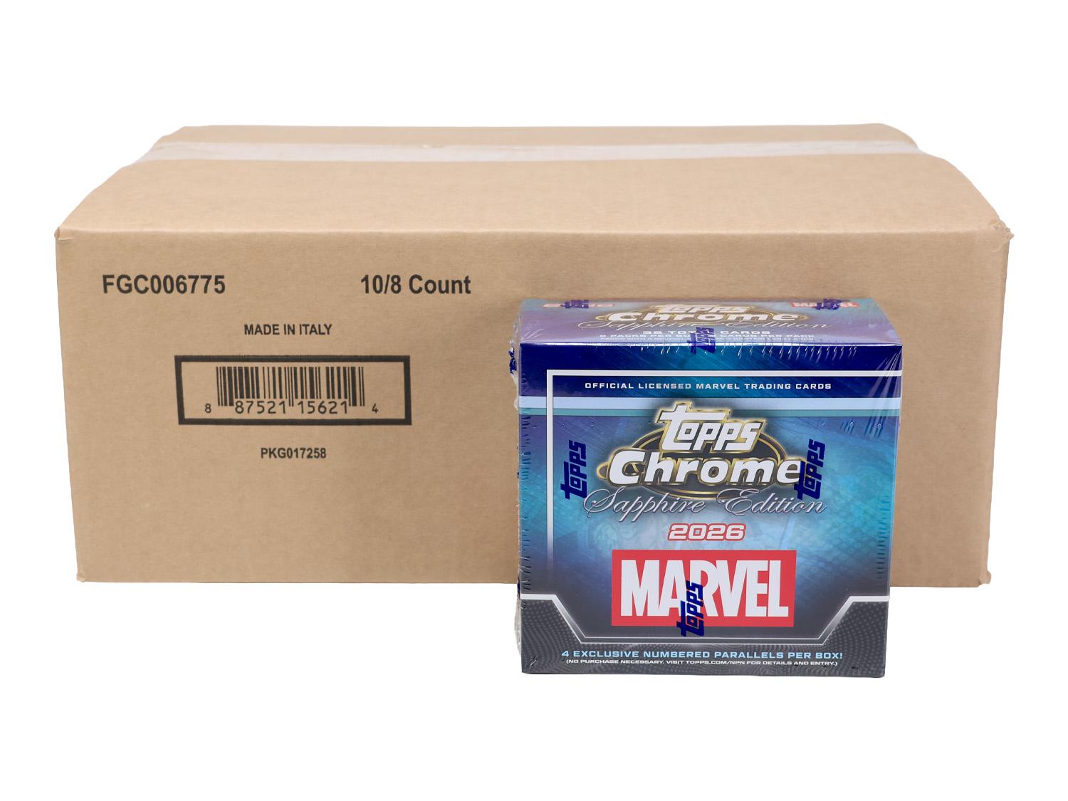 2026 Topps Marvel Comics Chrome Sapphire Hobby 10-Box Case | DA