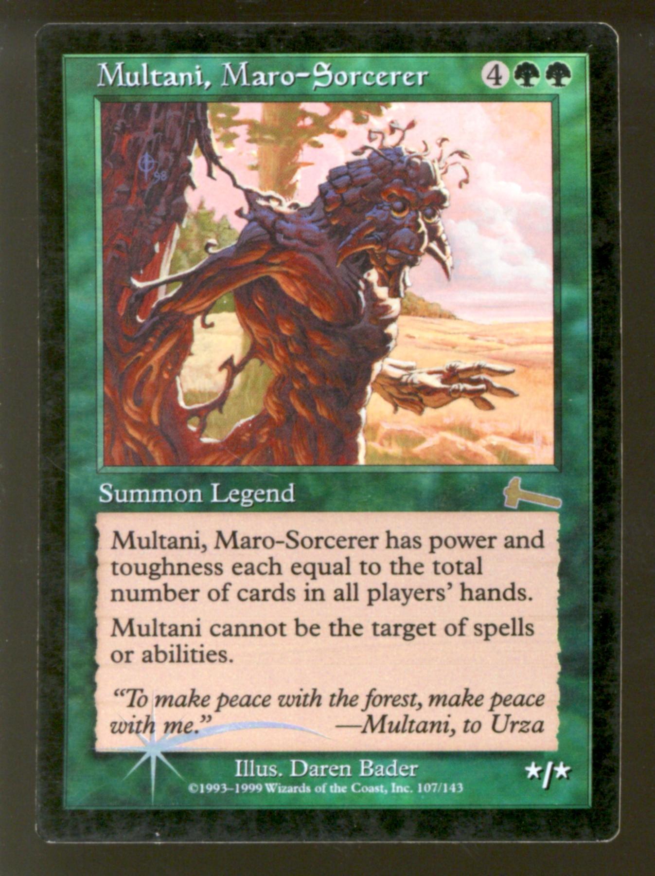 Magic the Gathering Urza's Legacy FOIL Multani, Maro-Sorcerer ...