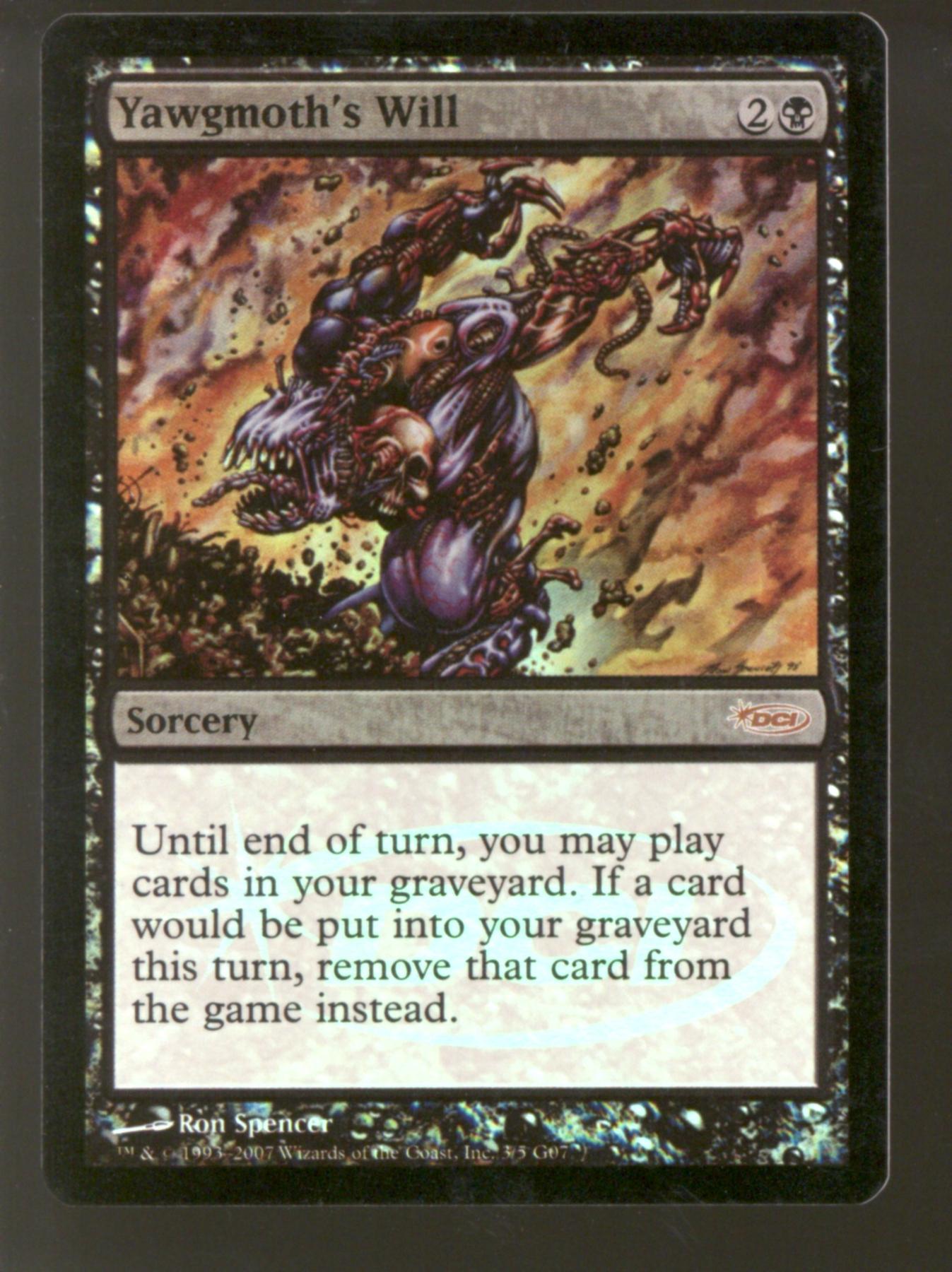 Magic the Gathering Judge FOIL Promo Yawgmoth's Will MODERATELY PLAYED ...