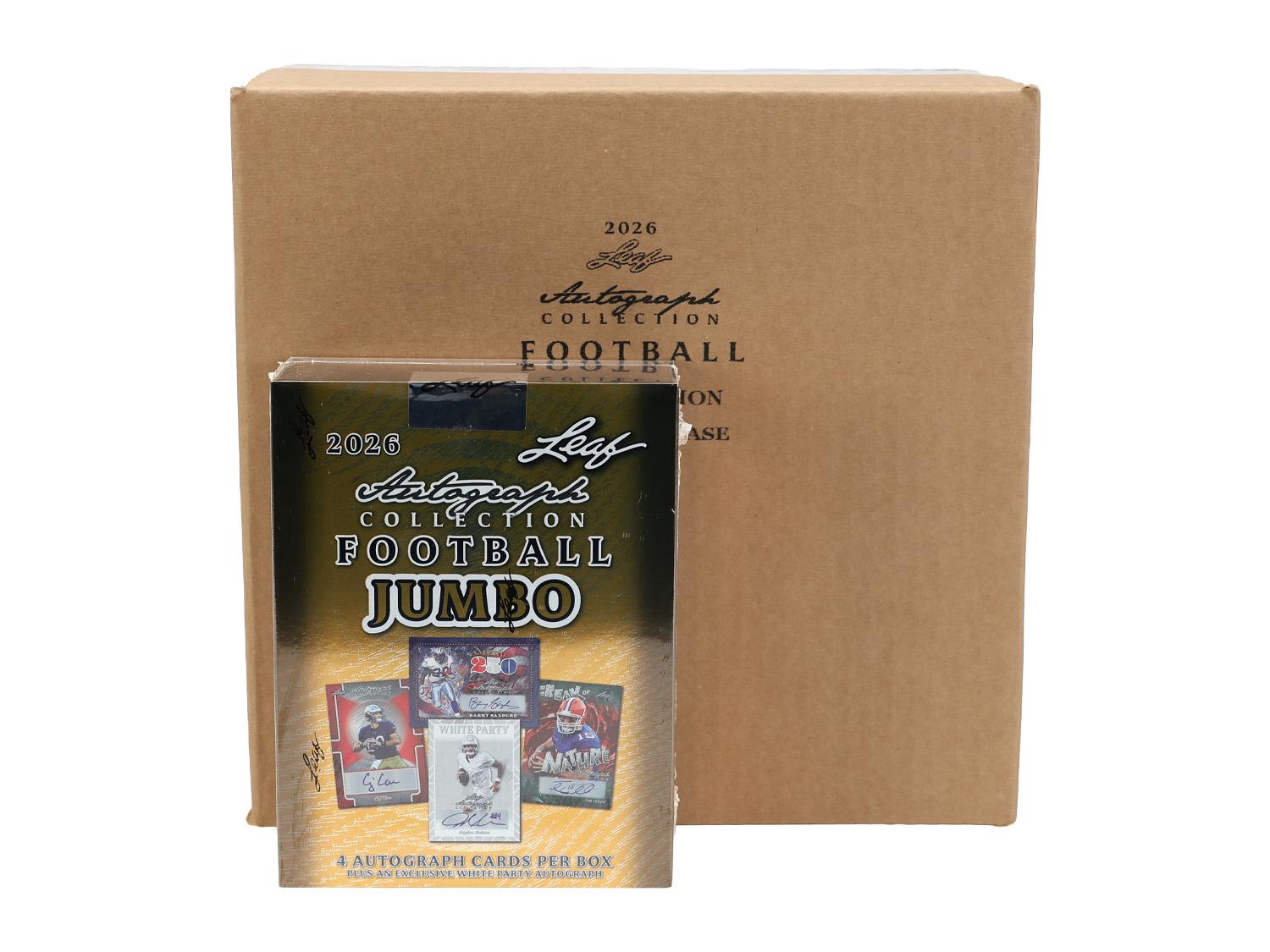 2026 Leaf Autograph Collection Football Hobby Jumbo 8-Box Case