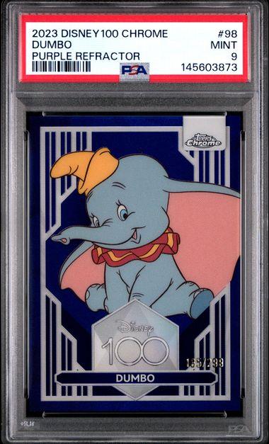 2023 Topps Chrome Disney 100 Chrome Dumbo Purple Refractor /299