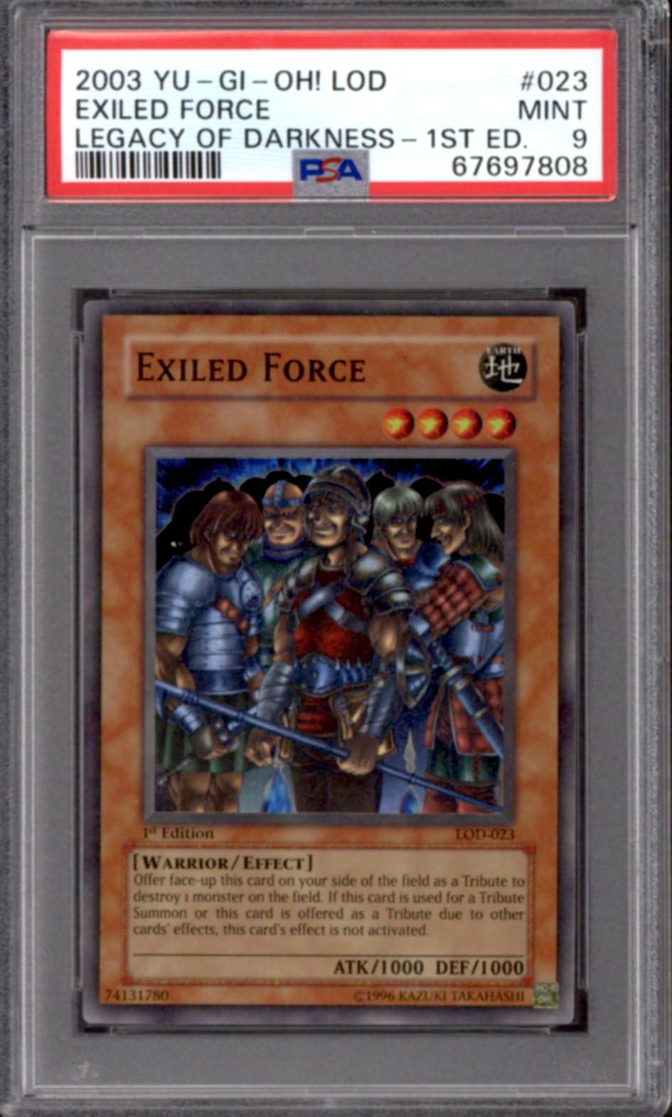 YuGiOh Legacy Of Darkness 1st Edition Exiled Force LOD023 PSA 9 DA