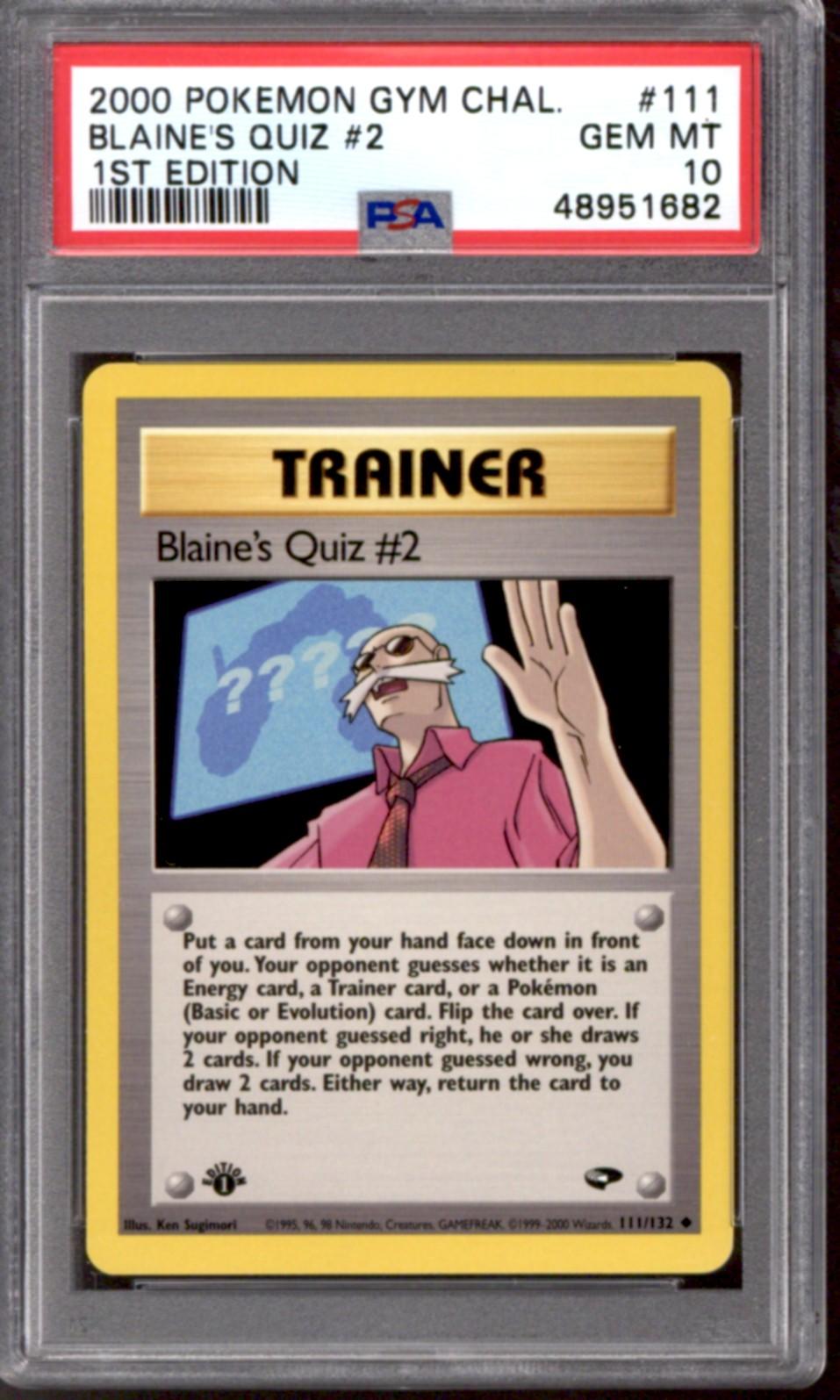 Pokemon Gym Challenge 1st Edition Blaines Quiz 2 111 132 Psa 10 Gem