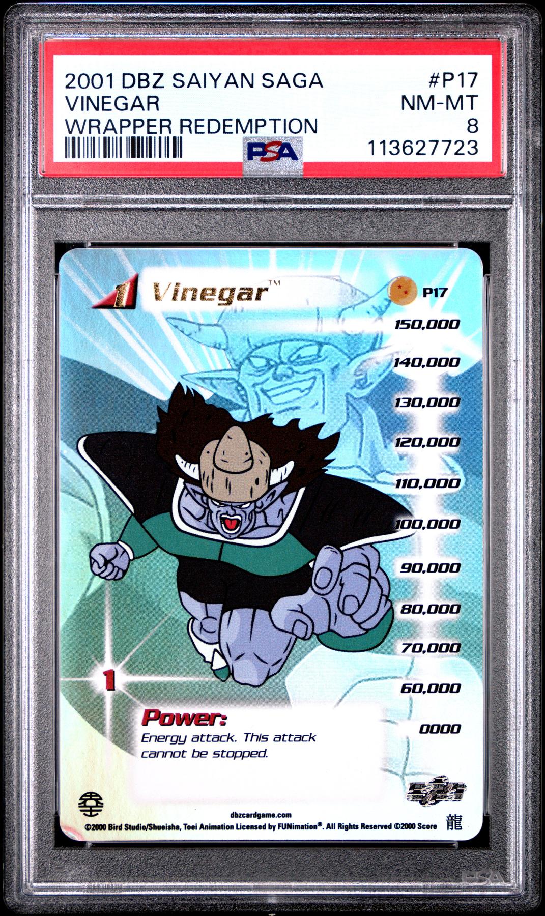 ドラゴンボールカード wy Score Dragon Ball Z Saiyan Saga Wrapper Redemption Vinegar P17 PSA