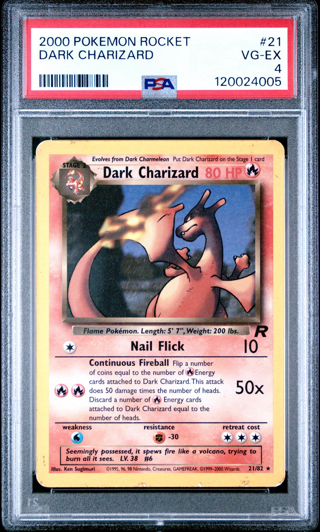 わるいリザードン ロケット団 Dark Charizard Team Pokemon Team Rocket Dark Charizard 21/82 PSA 4 | DA Card World