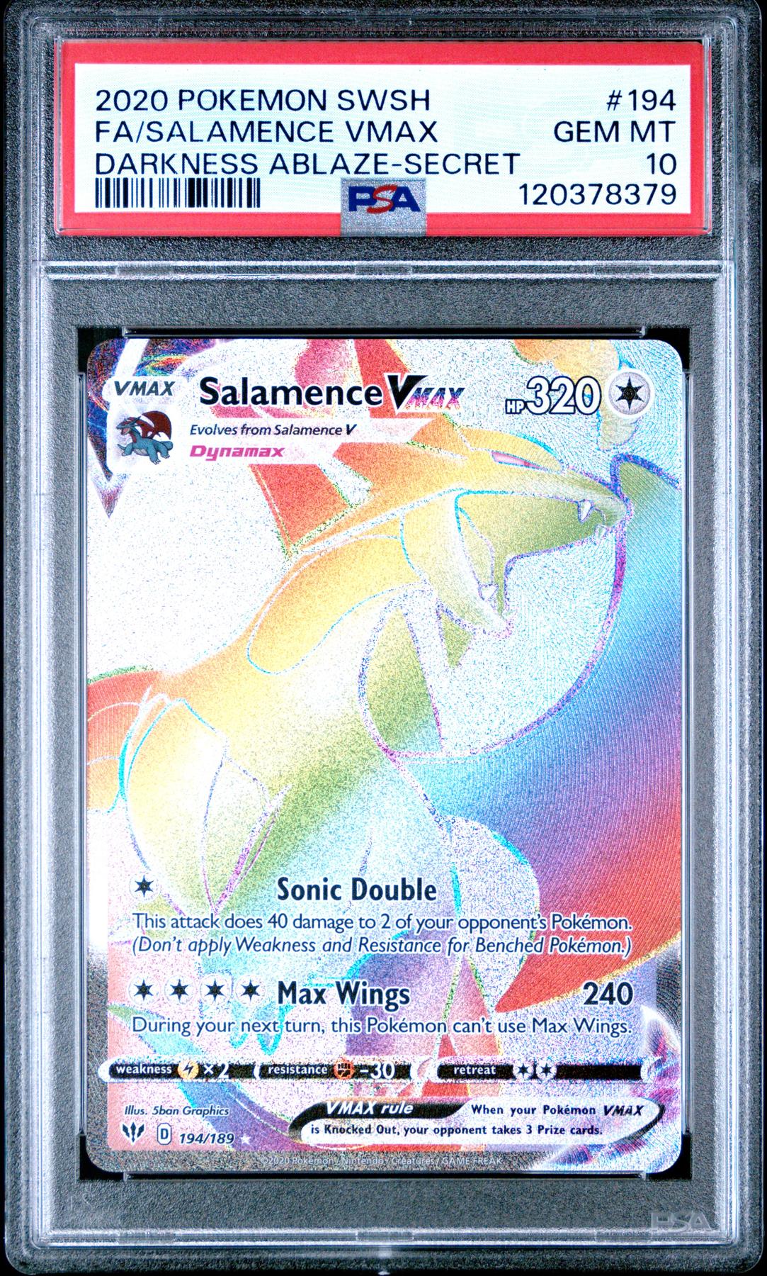 Pokemon Darkness Ablaze Salamence VMAX 194/189 PSA 10 GEM MINT