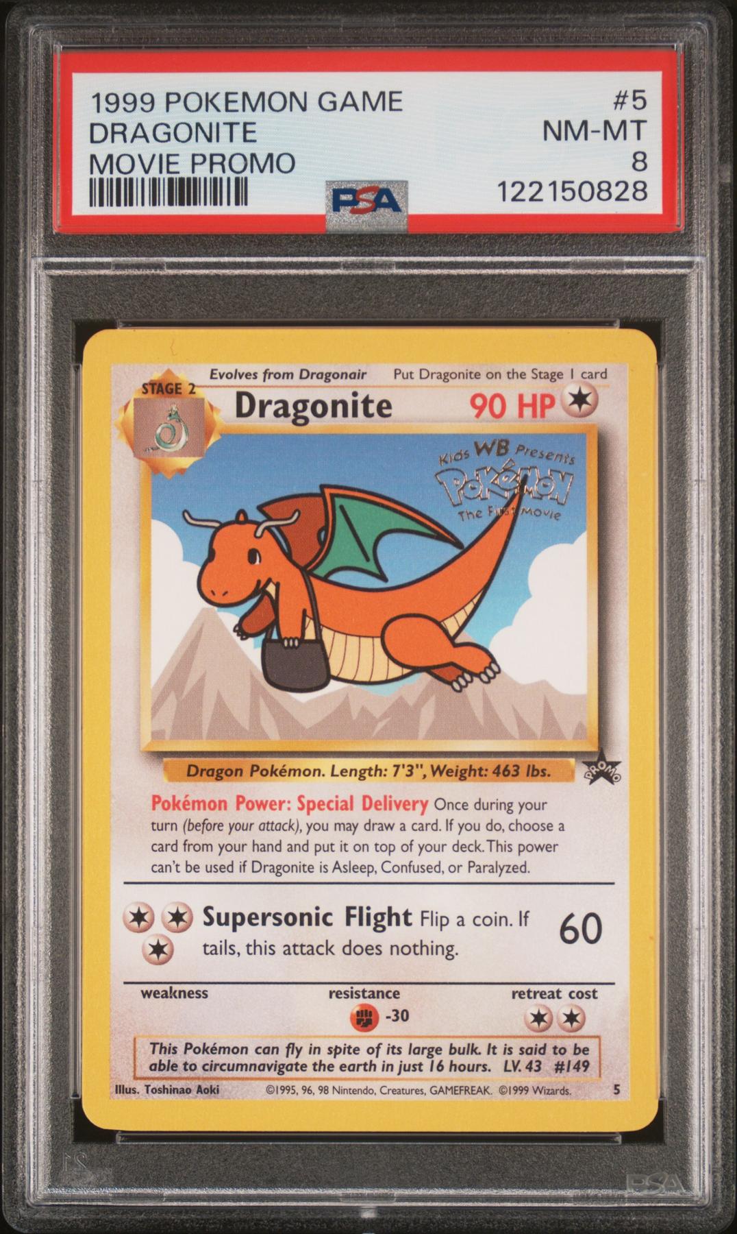 Pokemon WOTC Black Star WB Movie Promo Dragonite 5 PSA 8 | DA Card