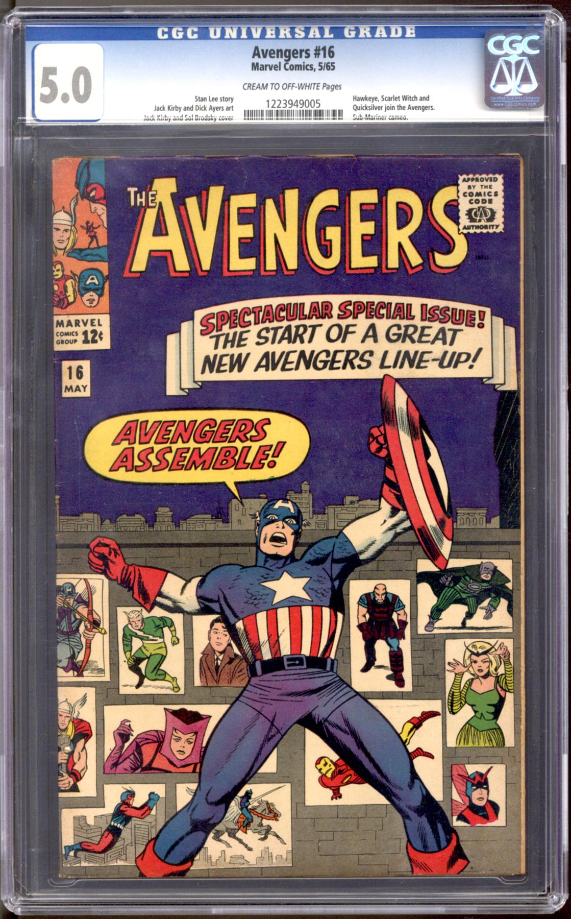 Avengers #16 CGC 5.0 (C-OW) *1223949005* | DA Card World