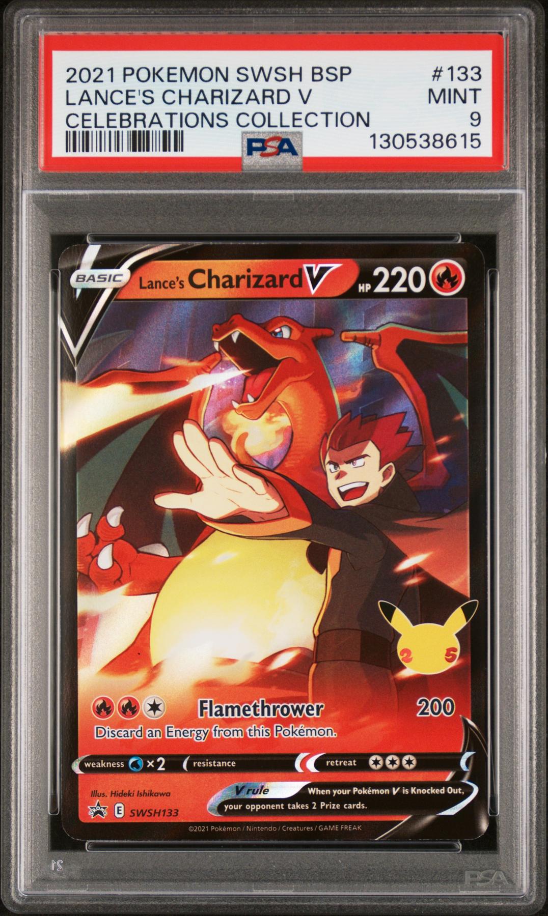 Pokemon Trading Card Game Sword & Shield Promo Lance's Charizard V SWSH133 [BGS 9.0]